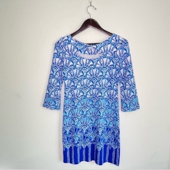 Lilly Pulitzer Bay Dress Whisper Blue One of a Kind Engineered Dress XXS - Picture 5 of 9